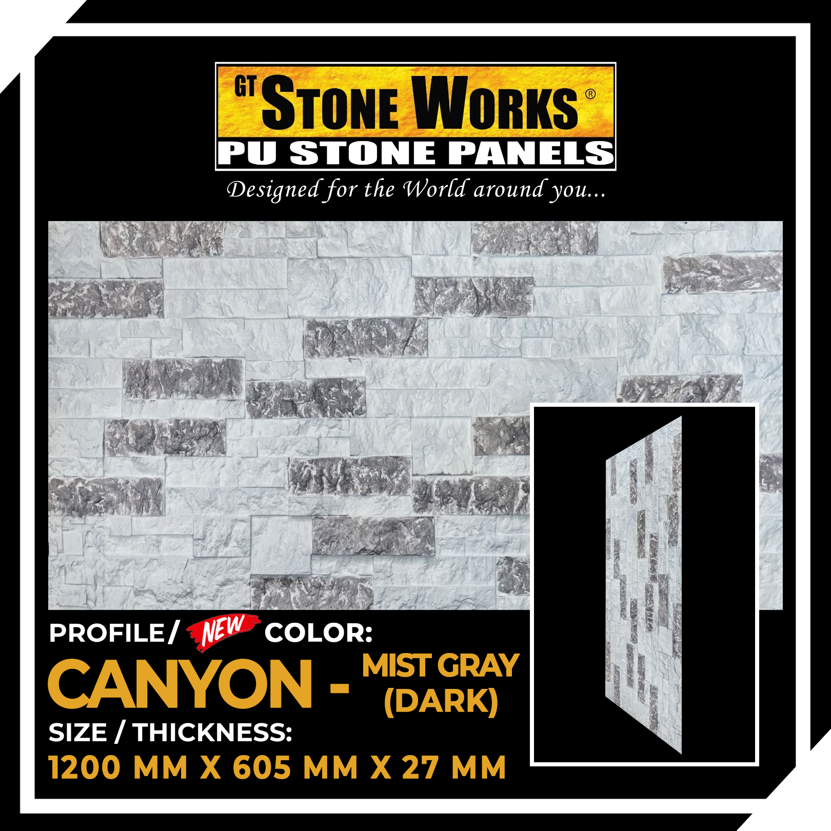 PU PANEL CANYON - MIST GRAY DARK