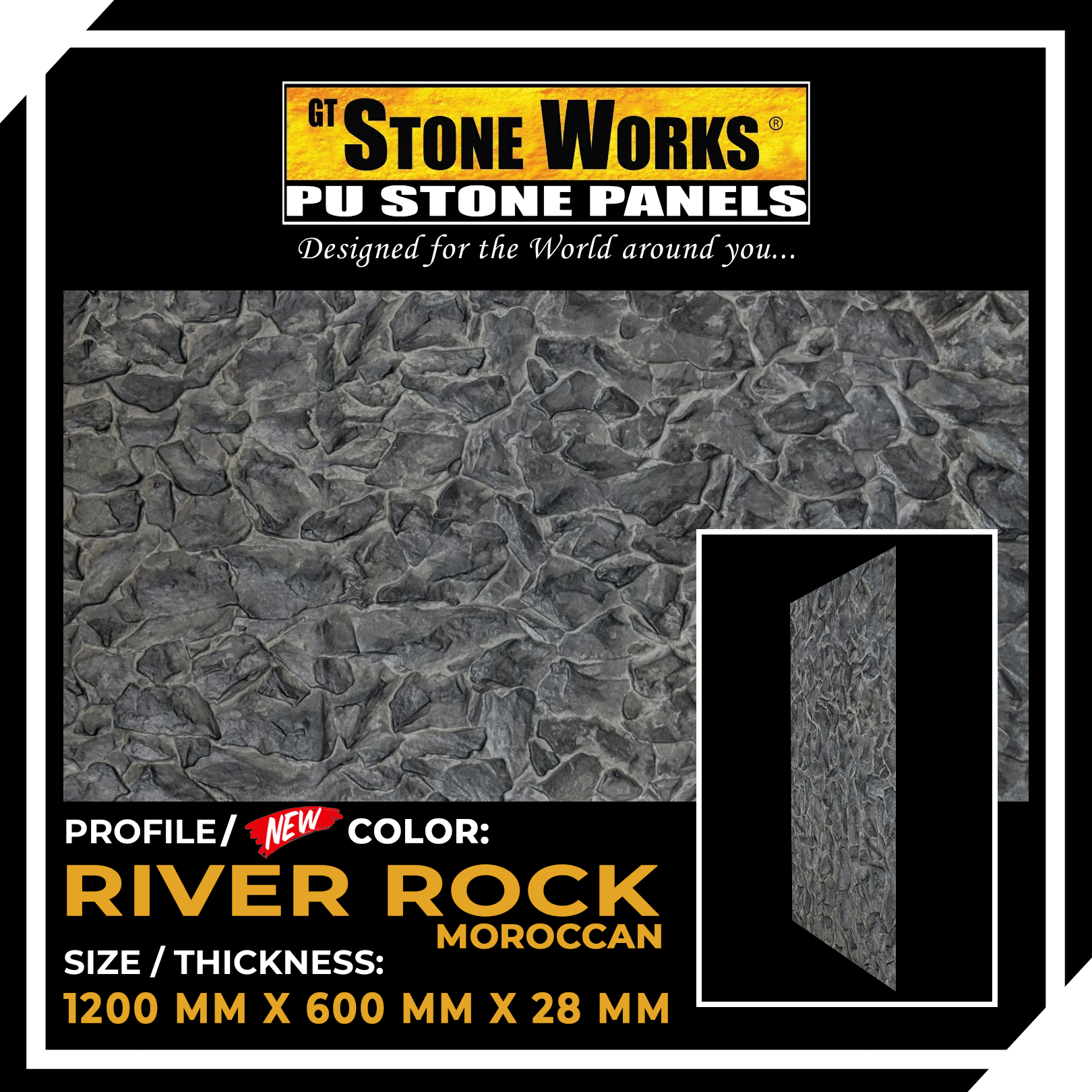 PU PANEL RIVER ROCK - MOROCCAN